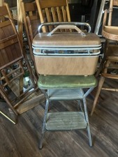 Samsonite Brown Mid Century Train Case Carry-...