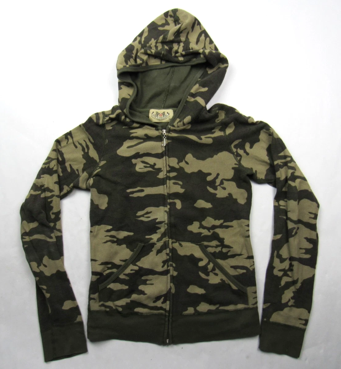 Vtg Juicy Couture USA Made Y2K Camo Thermal Waffle Knit Full Zip Hoodie Jacket
Opens in a new window