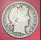 1912S US Barber SILVER Half Dollar "San Francisco" Mint! VG! Old US Coin!