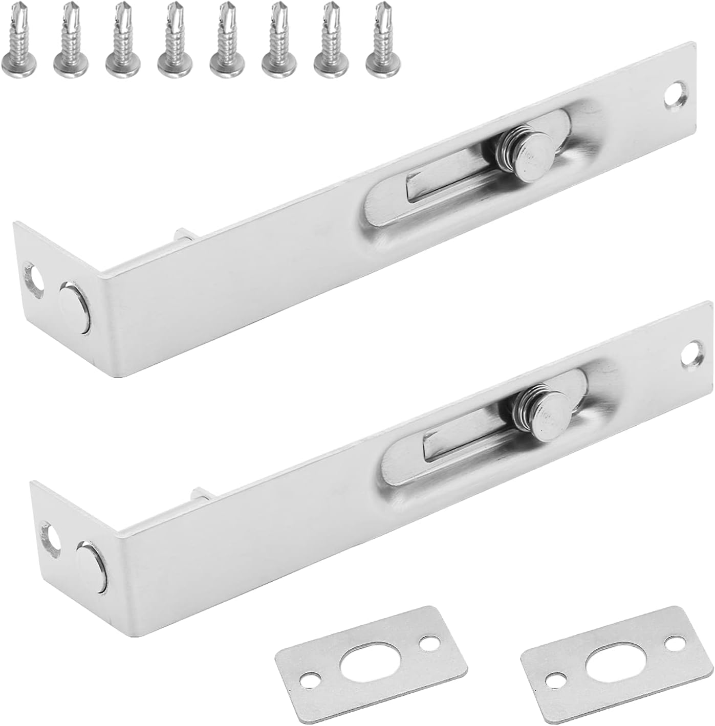 2 Pcs 6 Inch Flush Bolt, Heavy Duty French Door Lock, Stainless Steel Double Doo