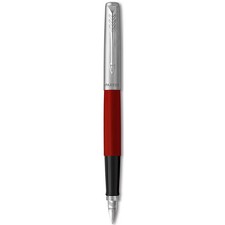 Parker Jotter Originals Fountain Pen, Classic Red Finish, Medium Nib, Blue & Bla
