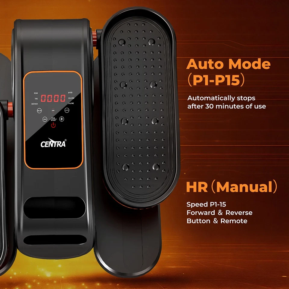 Centra Elliptical Machine Bike Under Desk Quiet Pedal Exerciser 15 Speed Remote - Image 2 of 4