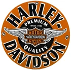 VINTAGE HARLEY DAVIDSON MOTORCYCLES PORCELAIN DEALERSHIP SIGN GAS OIL QUALITY