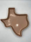 Frankoma USA Pottery 12" Pink Khaki Texas Shaped Baking Dish Oven Safe