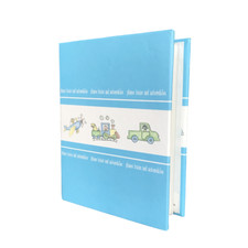 Burnes Baby Child Photo Album Blue 96 Slip-in Pockets 4"x6" Photos Shower Gift