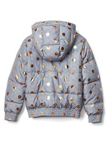 GAP GIRLS Shiny dot puffer NWT SZ XL (12) heather grey - Picture 2 of 3