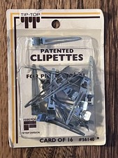 NOS Vintage Pkg of 16 Tip Top Curl Clipettes Hair Clips Aluminum