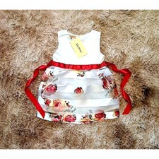 Kids Party Dress with flower details 4-5 years 