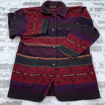Vintage Roo Crossing Jacket Women Medium Petite Red Wool