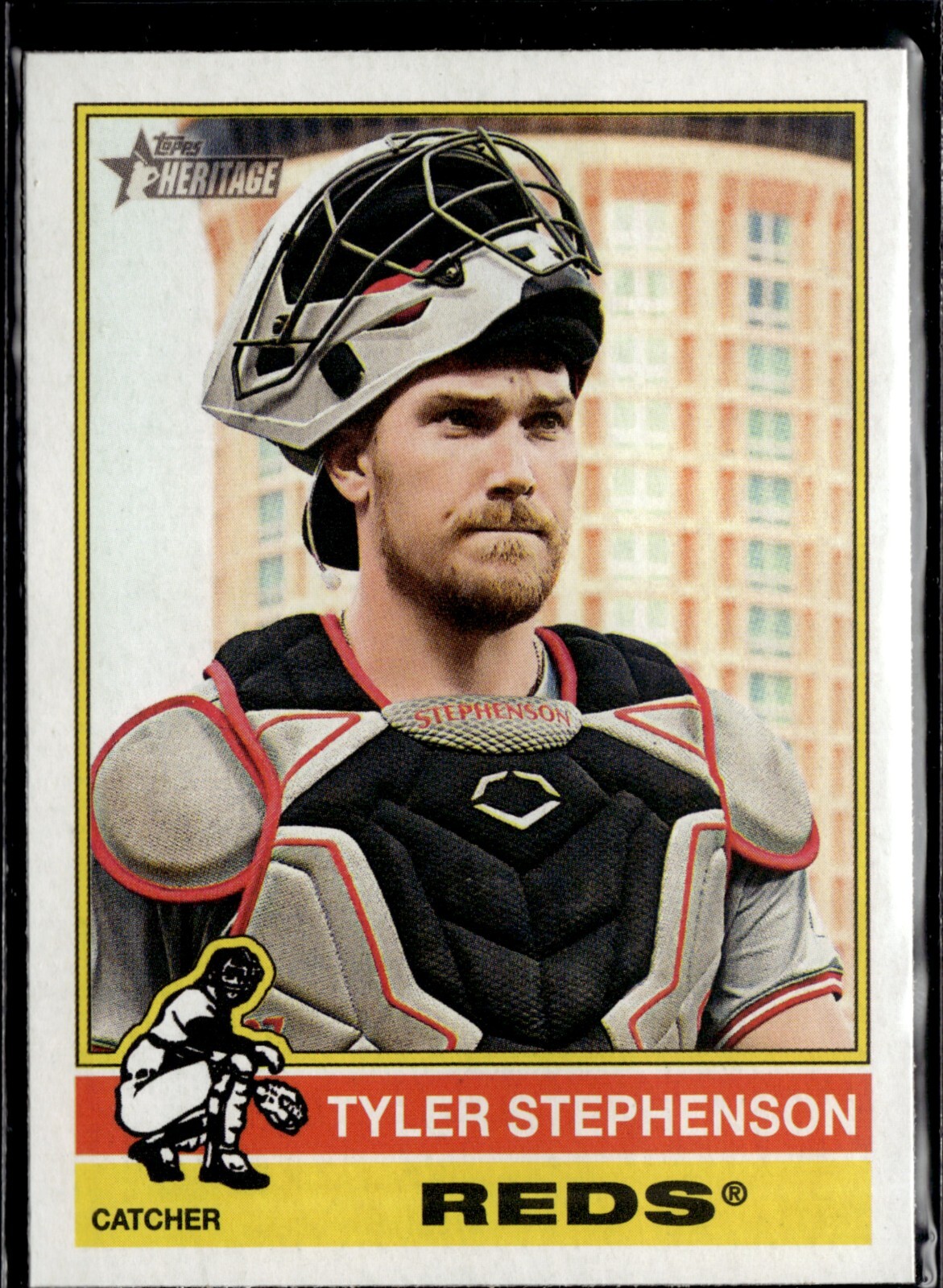 2025 Topps Heritage Baseball #46 Tyler Stephenson, Cincinnati Reds