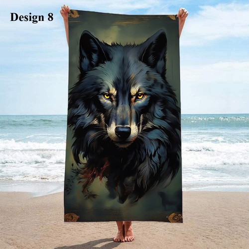 Cool Tribal Chief Wolf Large Pool Swim Spa Beach Towel Christmas Birthday Gift - Picture 19 of 21