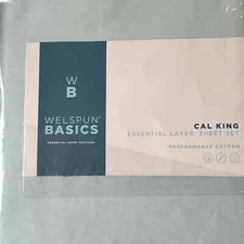 WB WESPUN BASIC BY WELSPUN 100% COTTON California King Sheet Set aqua blue