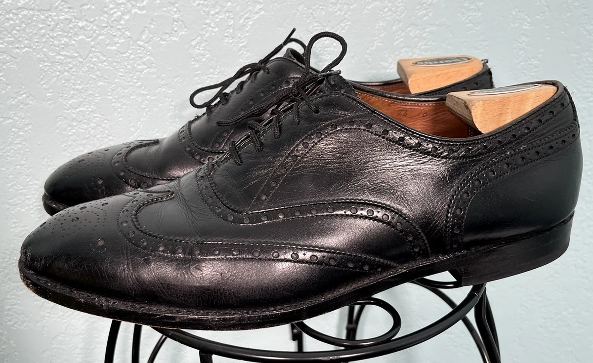 Alden 903 Black Calfskin Leather Wing Tip Balmoral Oxford Shoes Sz
