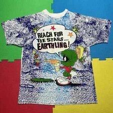 Vintage 1993 Marvin The Martian t-shirt single stitch all over print Warner Bros