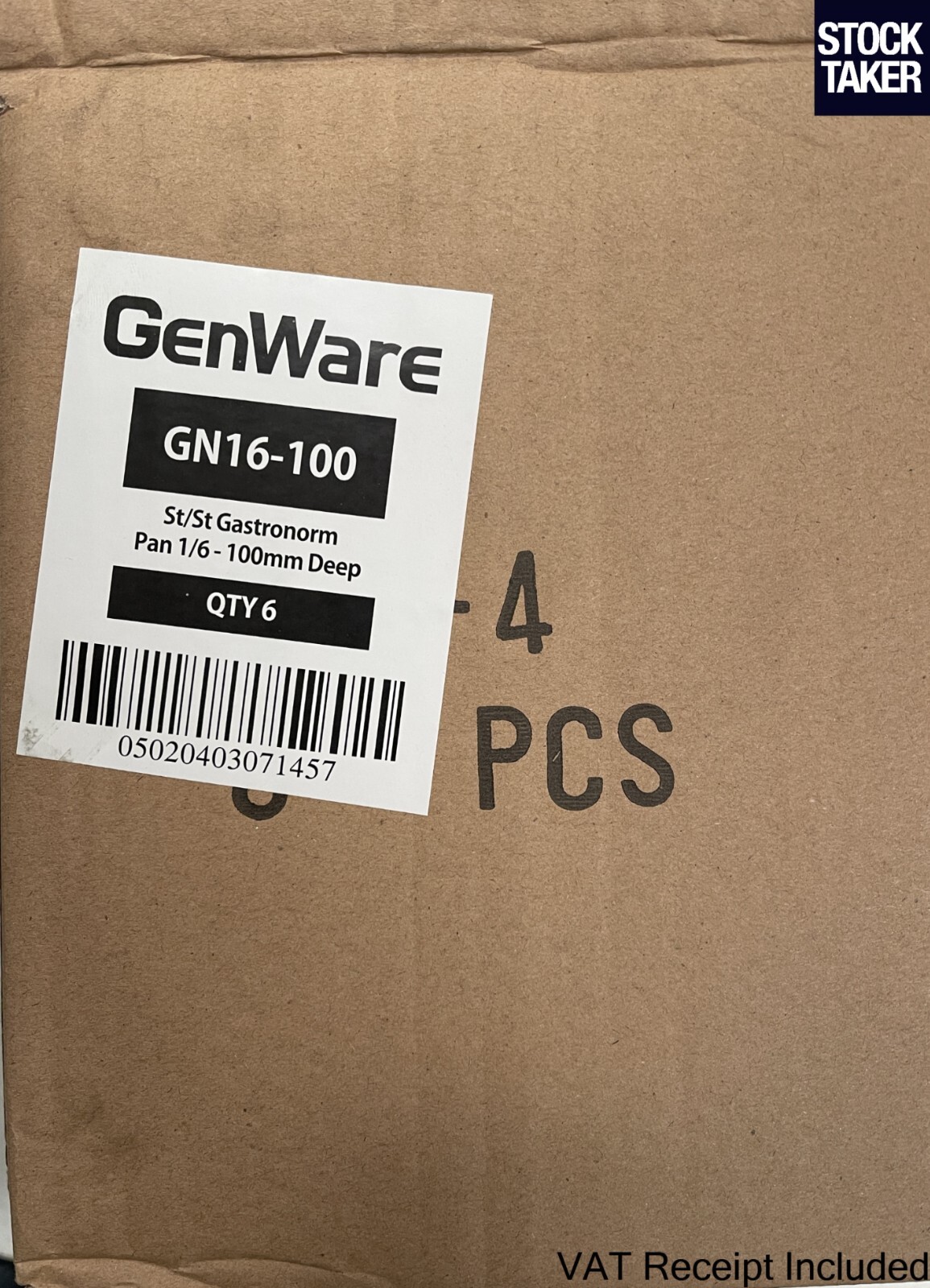 (6-Pack) GenWare Stainless Steel GN 1/6 Gastronorm Pan 100mm 1.7L Food Buffet