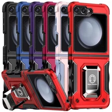 For Samsung Galaxy Z Flip 6 Phone Case Defender Metal Ring Magnetic Stand Cover