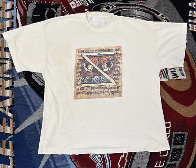 Vintage Icelandic Saga Shirt Art Tee 90s Single Stitch Rare Iceland History