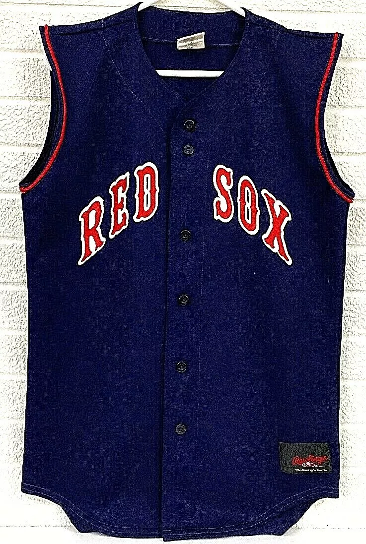 MLB Rawlings Boston Red Sox #12 Baseball Jersey Sleeveless Mens Size Small  Blue