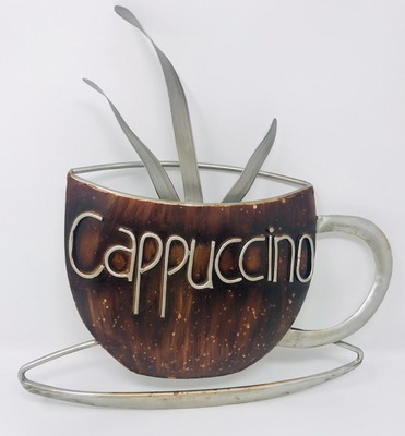 Cappuccino Cafe Style 3d Metal Wall Art Kitchen Decoration Coffee Bar 13 X13 5 Ebay