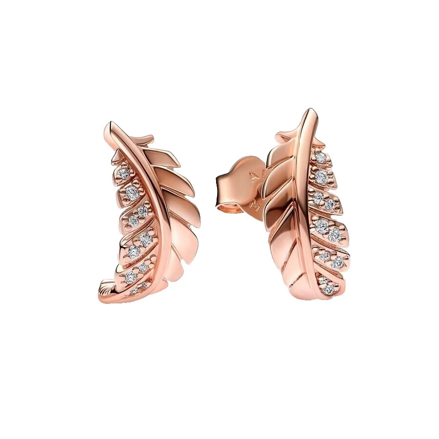 Cubic Zirconia Rose Gold Plated Stud Fashion Earrings