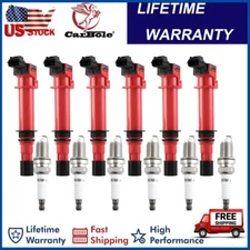 6 Pack Ignition Coils+Spark plug for Dodge Jeep Mitsubishi V6 3.7L V8 4.7L UF270