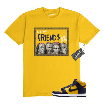 Dunk Michigan 2025 Varsity Maize Yellow Midnight Navy T Shirt Match PREZ