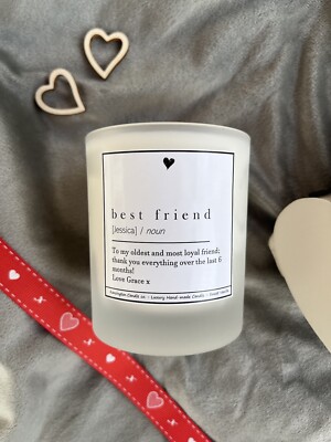Beste Freundin personalisiert Definition Kerze Geschenk Andenken, Freundschaftsgeschenk 