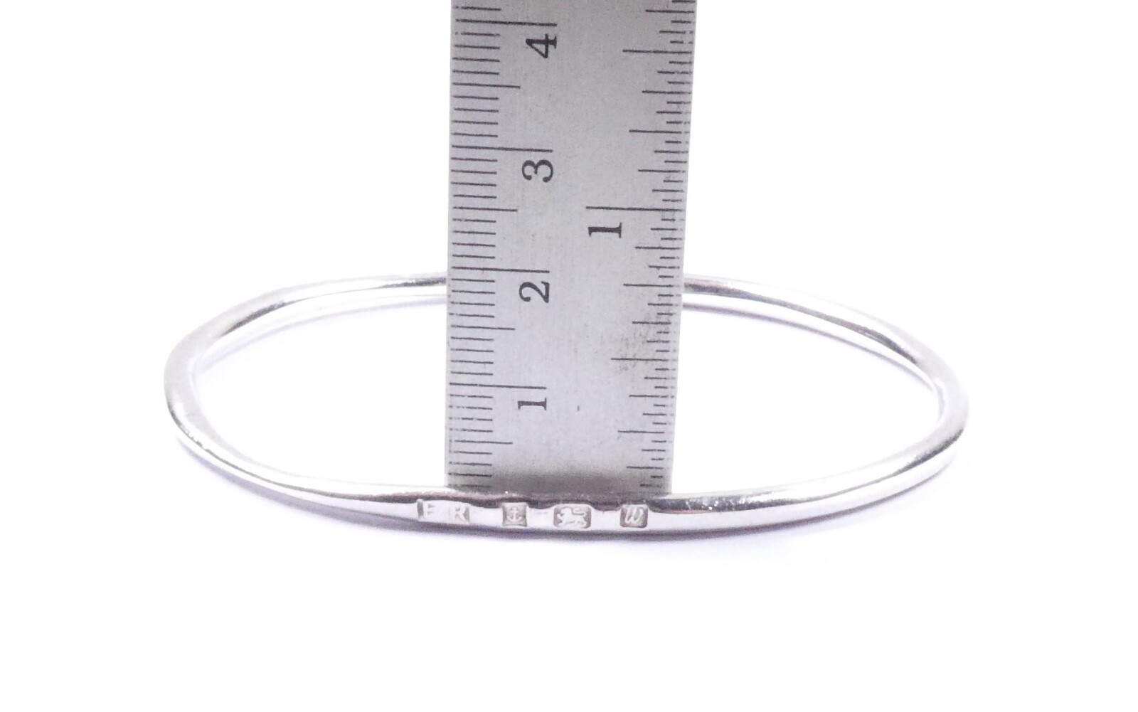 Modernist Bangle Bracelet Thin Solid 925 Sterling… - image 9