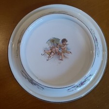 ANTIQUE ROYAL BABY PLATE PATENTED FEB 7, 1905 TWO CHERUBS PLAYING