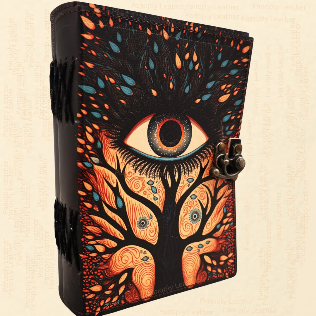 Panoply Leather Evil Eye Tree of Life Journal in Mystical Setting