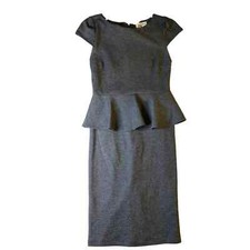 Alice + Olivia x Scoop Peplum Cap Sleeve Gray Dress Womens Size S