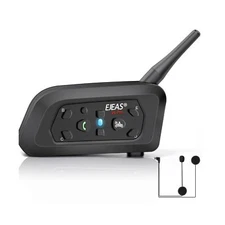 EJEAS Motorcycle Helmet Bluetooth Headset V6 Pro, 2-Way 1200M Motorbike Helme...