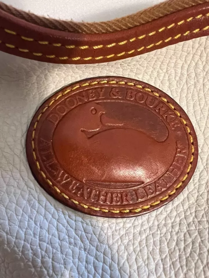 Dooney Bourke White & Brown Florentine Leather Hobo Shoulder Bag - Image 2 of 4