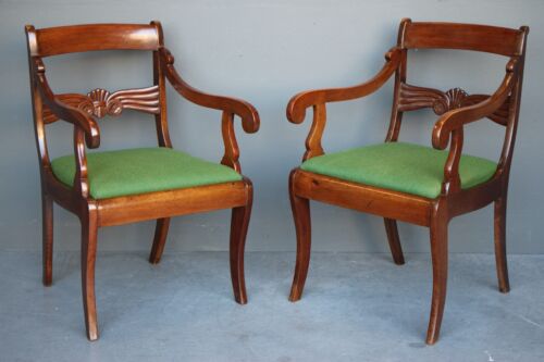 Pair antique Scandinavian Nordic Empire carved armchairs Russian style  - Picture 1 of 11