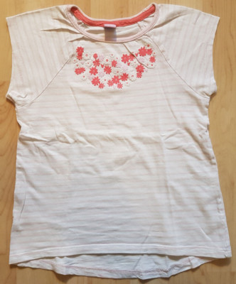 DOPODOPO GIRLS T SHIRT NICKI TOP SIZE 122 PINK FLOWERS STRIPED