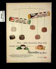 1953 Mars Marsettes Chocolate Candy Vintage Print Ad 9738