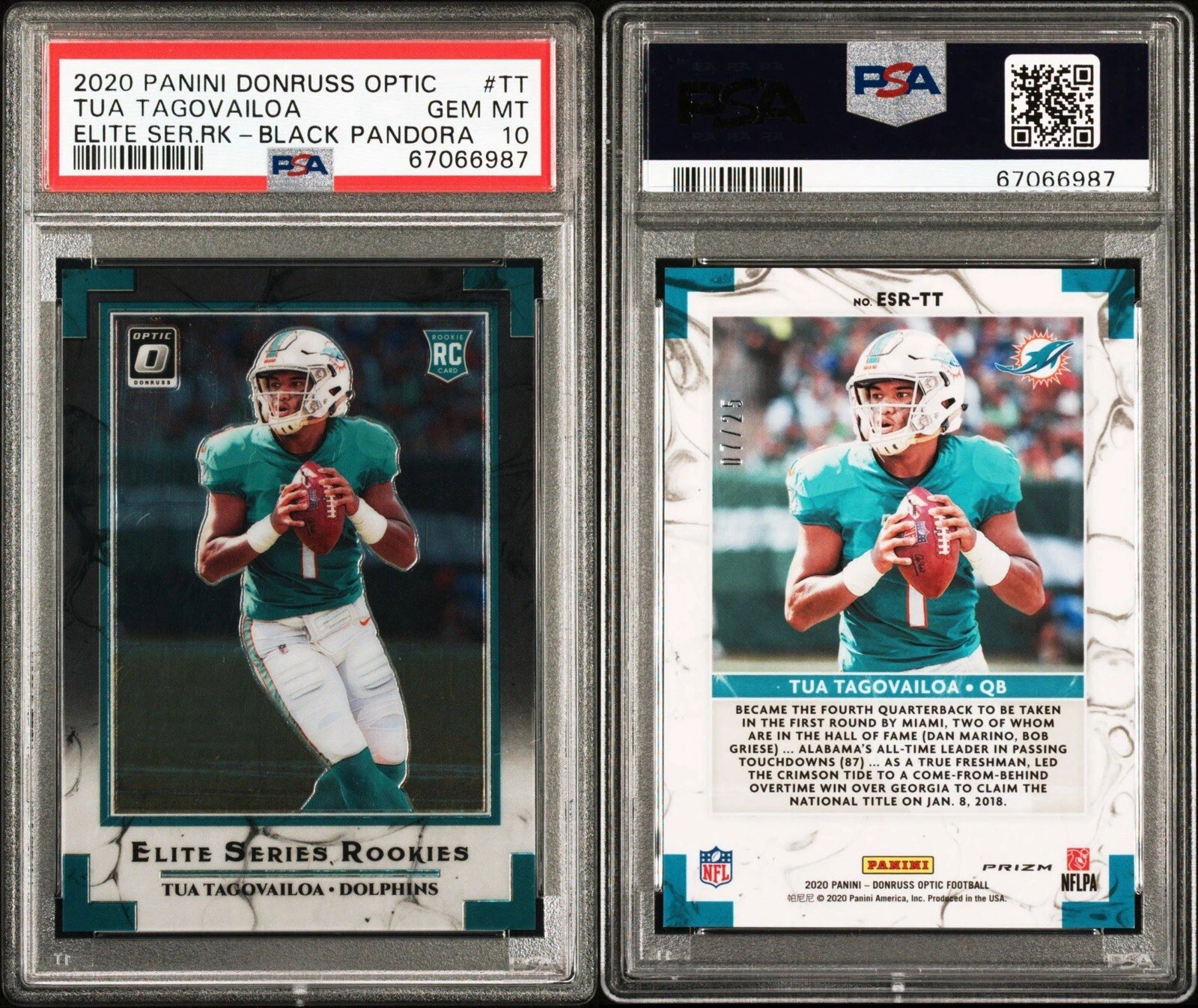 Tua Tagovailoa Panini Donruss Optic Elite Series Rookies #TT Black Pandora