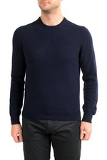Malo Optimum Men's Navy Blue Wool Cashmere Crewneck Pullover Sweater