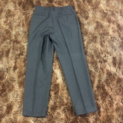 VINTAGE 80s Haggar Men Sz 33x32 Gray Pleated Dress Pants Trousers Made in USA - Picture 3 of 5