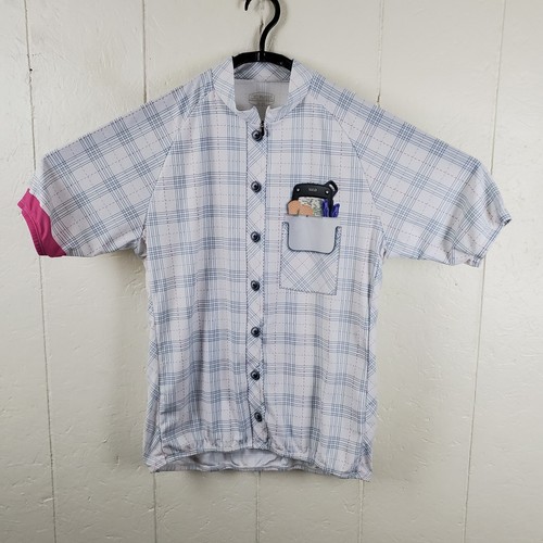 Sugoi Cycling Jersey Men 2XL White Mock Neck 1/2 Zip All Over Print Short Sleeve - Picture 2 of 18