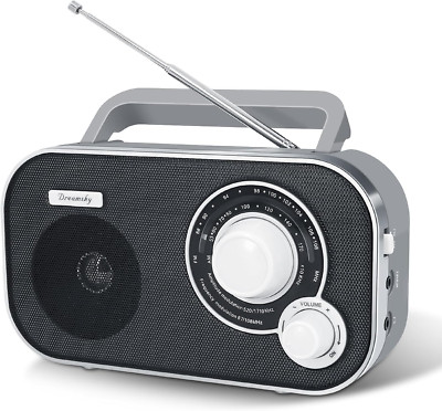 Dreamsky AM FM Portable Radio Plug in Wall or Battery Operated for Home & Outdoo