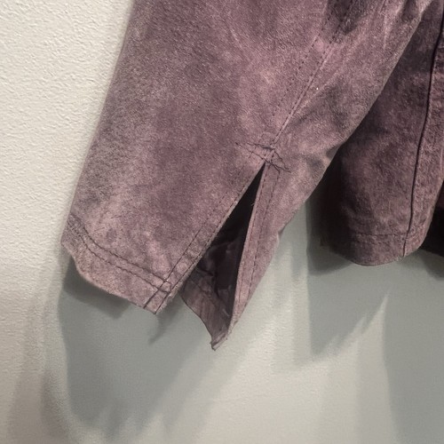 Venezia Purple Suede Vintage Y2K Button Up Long Sleeve Jacket Coat 18/20 - Picture 8 of 11