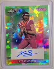 2024 Leaf Vivid Kyron Drones Green Prismatic SSP Autograph # 3/4
