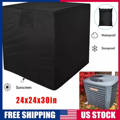 Outdoor Waterproof Protector Square New Black Duty Air Conditioner Cover Dust us - Picture 3 of 13