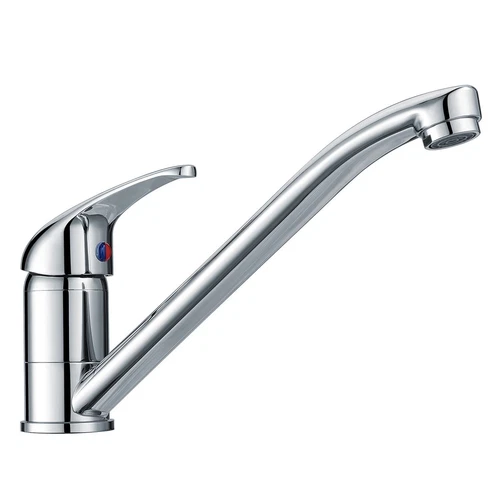 Kitchen Sink Mixer Tap Single Lever with Long Swivel Spout Monobloc Faucet Solid