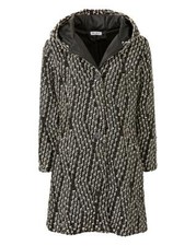 Eden Rock Ladies Onda Hooded Coat Black / White Size 24 (4xl) New (ref 381) Sale