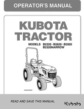 KUBOTA Tractor Operator's Manual B2320 B2620 B2920 B2320 NARROW - DIGITAL / PDF