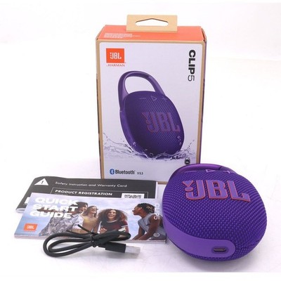 JBL Clip 5 Mini Click & Go Bluetooth Waterproof Portable Speaker- Purple