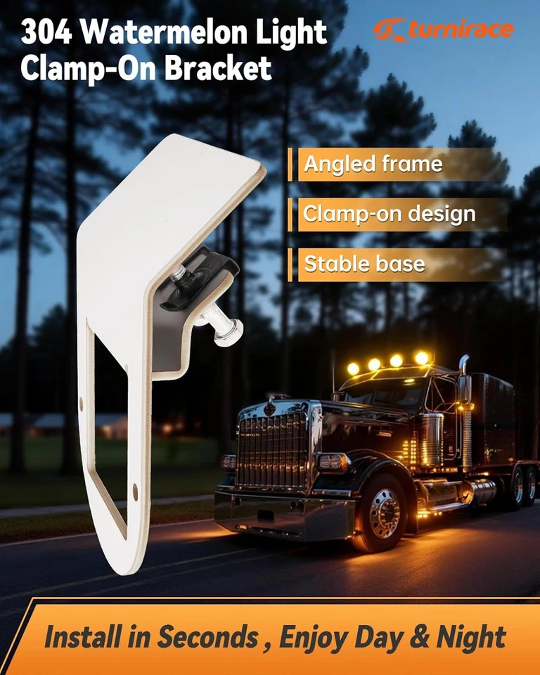 Soporte de luz de sandía, abrazadera de acero inoxidable para camión bajo montaje de marco brillante Foto 3 de 4