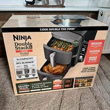 Ninja Double Stack XL SL400UK 2-Drawer 9.5L Air Fryer Black Surround Heat IQ